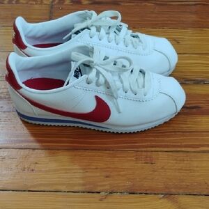 Nike Classic White and Red Cortez Sneakers Women's Size 6.5